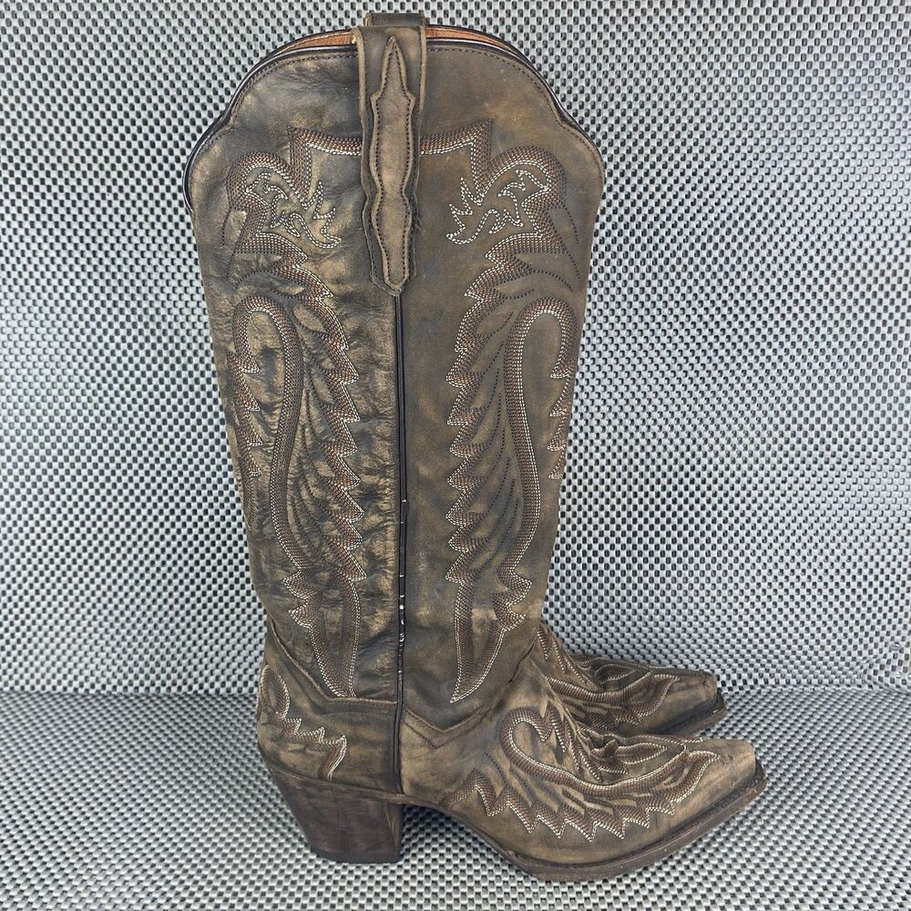 Dan Post Heather Cowboy Boots Womens 9 M Brown Leather Western Made In Mexico